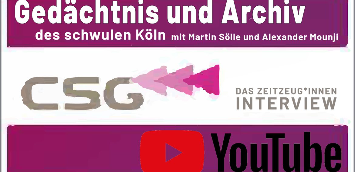 Gedächtnis und Archiv des schwulen Köln – Couchgespräch mit Martin Sölle und Alexander Mounji