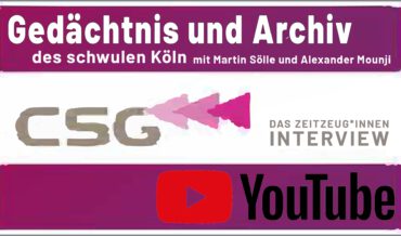 Gedächtnis und Archiv des schwulen Köln – Couchgespräch mit Martin Sölle und Alexander Mounji